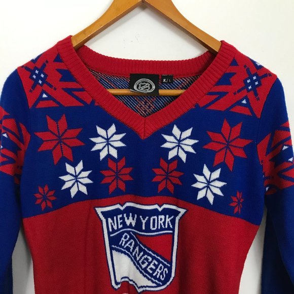 NHL Sweaters - NHL New York Rangers Women Large V-Neck Sweater